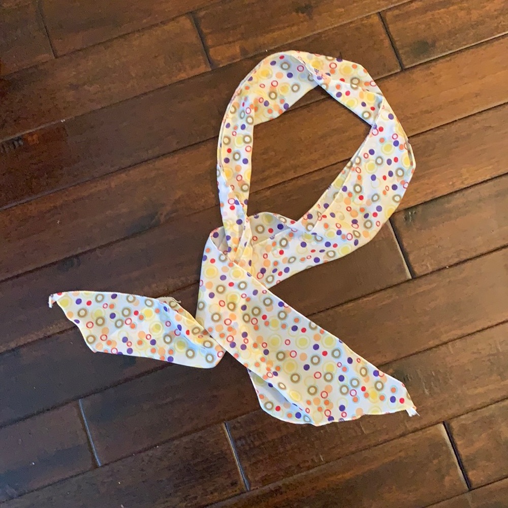 Fun dot print long thin scarf